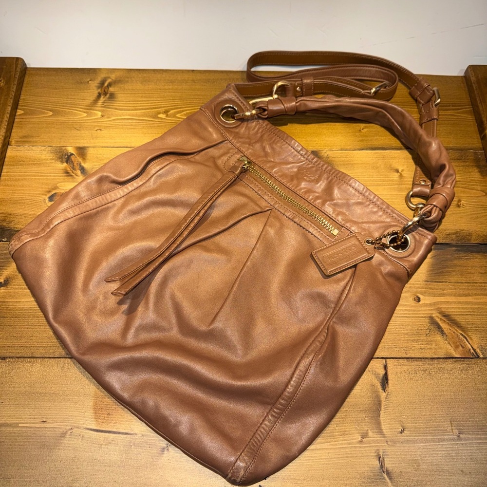 Coach‎ Parker Hippie Hobo Crossbody Bag 13411 Brown Leather Purse Y2K 2009 Rare